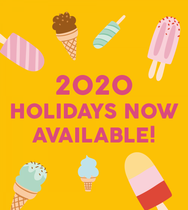 2020 Holidays Now Available